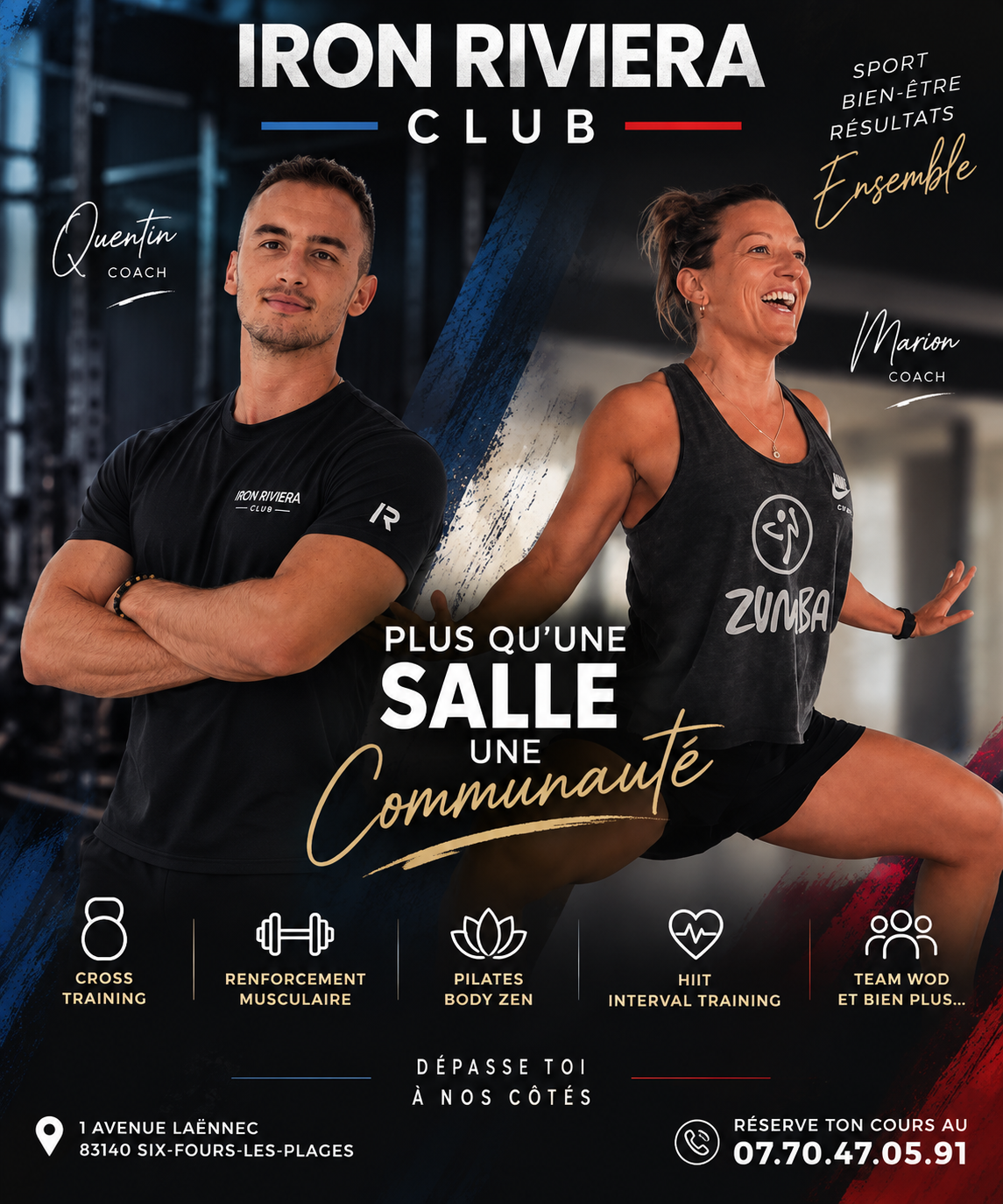 Quentin et Marion, coachs Iron Riviera Club